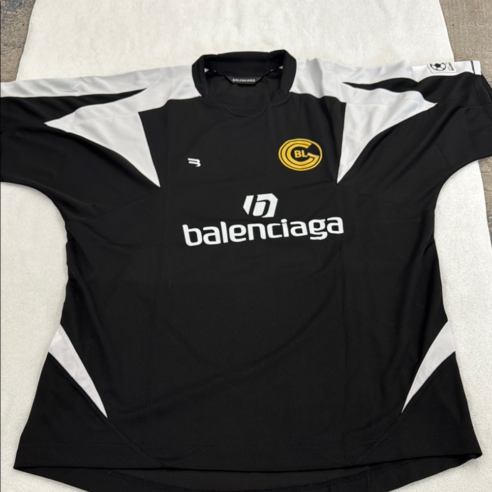 Balenciaga Black and White Logo Jersey